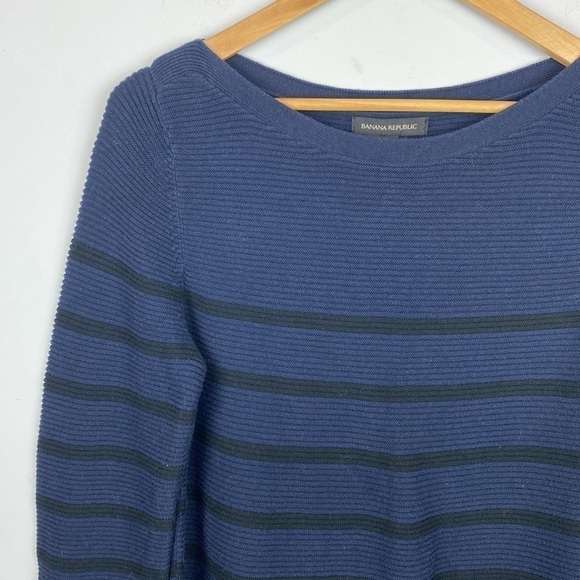 BANANA Republic • Long Sleeve Boat Neck Striped Sweater Dress - Picture 4 of 12